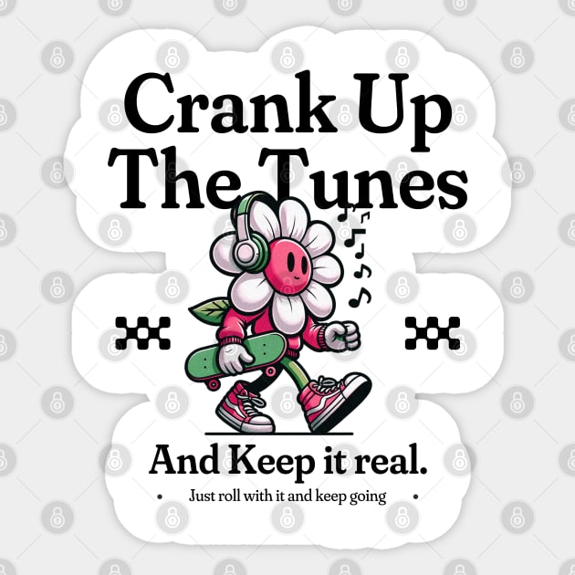 Crank Up The Tunes Sticker by TEENIE DESIGN